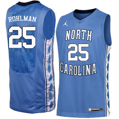 Men North Carolina Tar Heels #25 Aaron Rohlman College Basketball Jerseys Sale-Blue - Click Image to Close